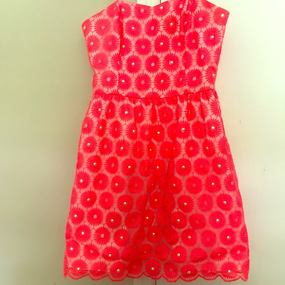 Lilly Pulitzer Pink Pearl strapless scalloped dres